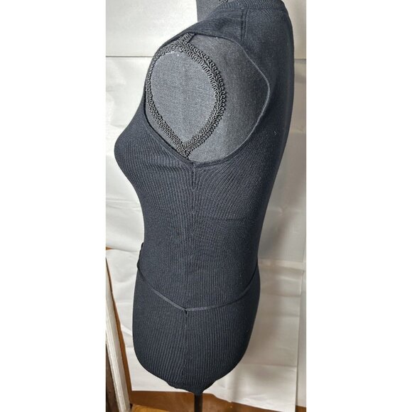 BCBG MAXAZRIA Black V Neck Sweater Vest Top Sleeveless Size S - Picture 5 of 10